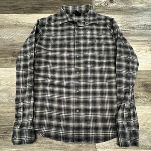 Under Armour Tradesman Flex Black Gray Mens M Plaid Flannel Button Up Shirt